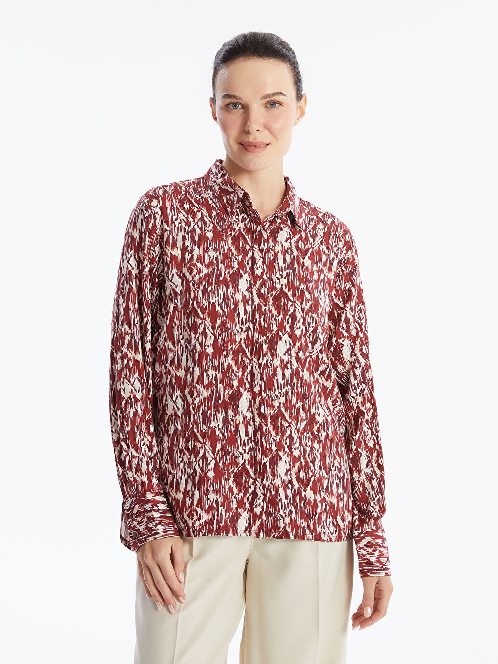 LCW Grace Patterned Women's Shirt -W4AV06Z8-LQV