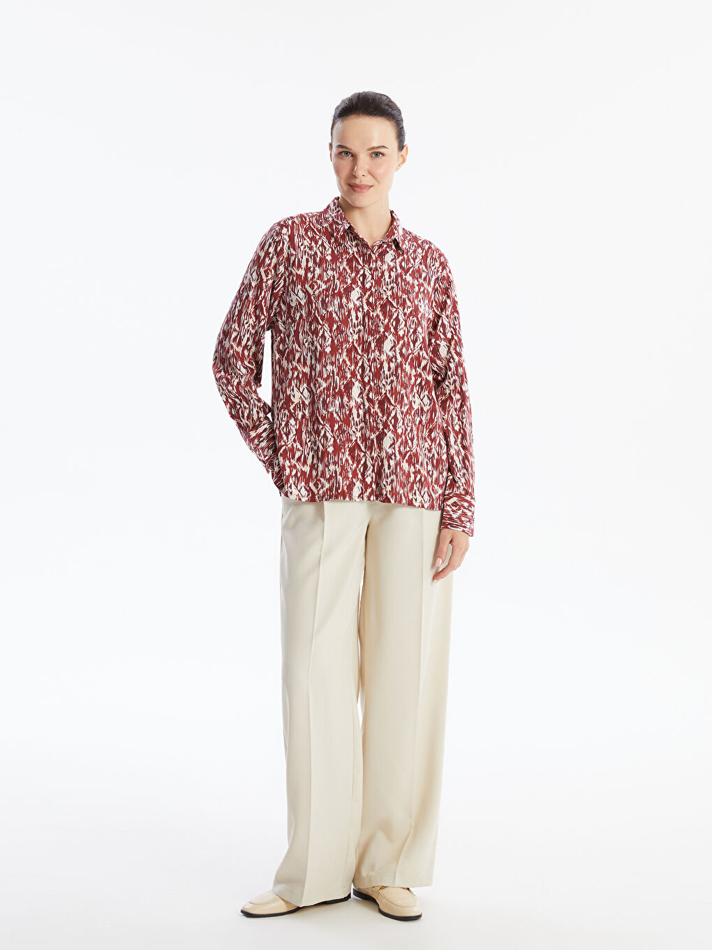 LCW Grace Patterned Women's Shirt -W4AV06Z8-LQV