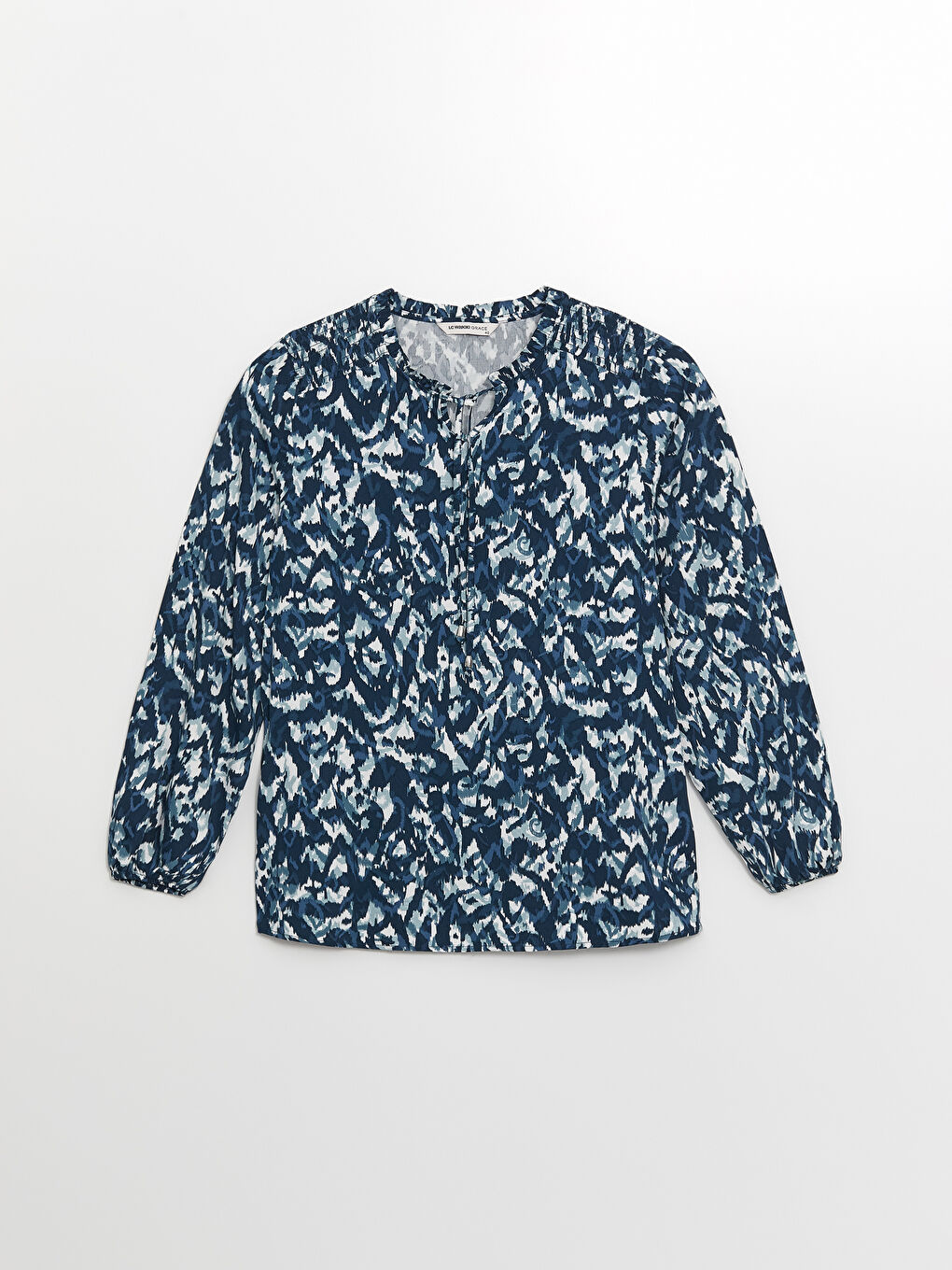 Tie Neck Patterned Women's Blouse-5