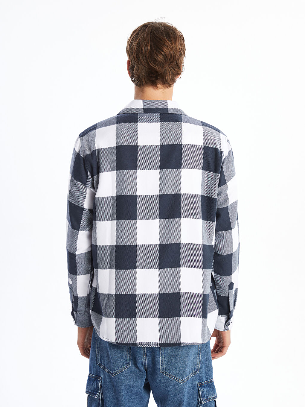 Chemise pour Hommes à Manches Longues en Gabardine Coupe Régulière-3