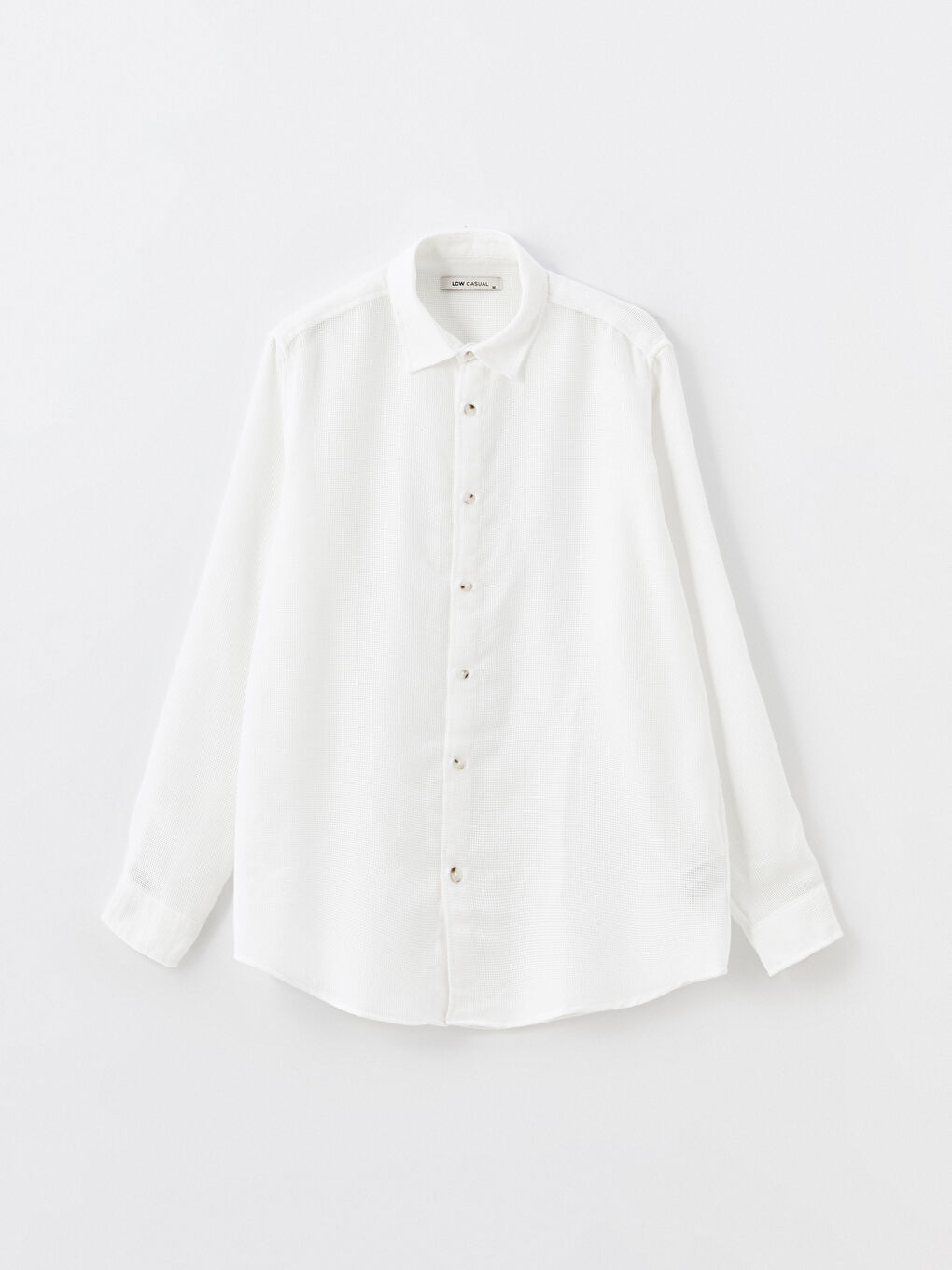 Regular Fit Long Sleeve Poplin Men's Shirt-5