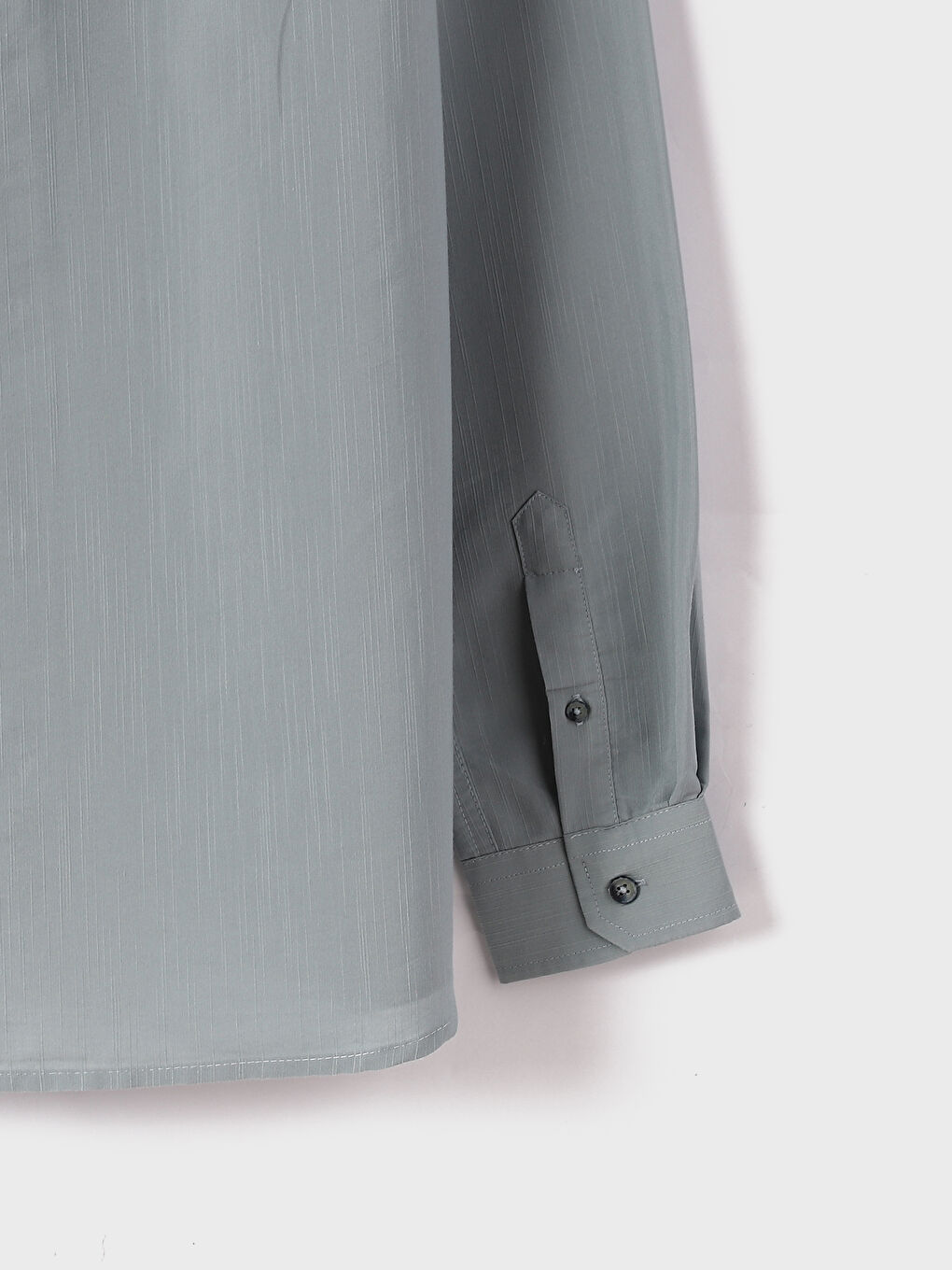 قميص كم طويل ياقة مندرين عادي للرجال-2