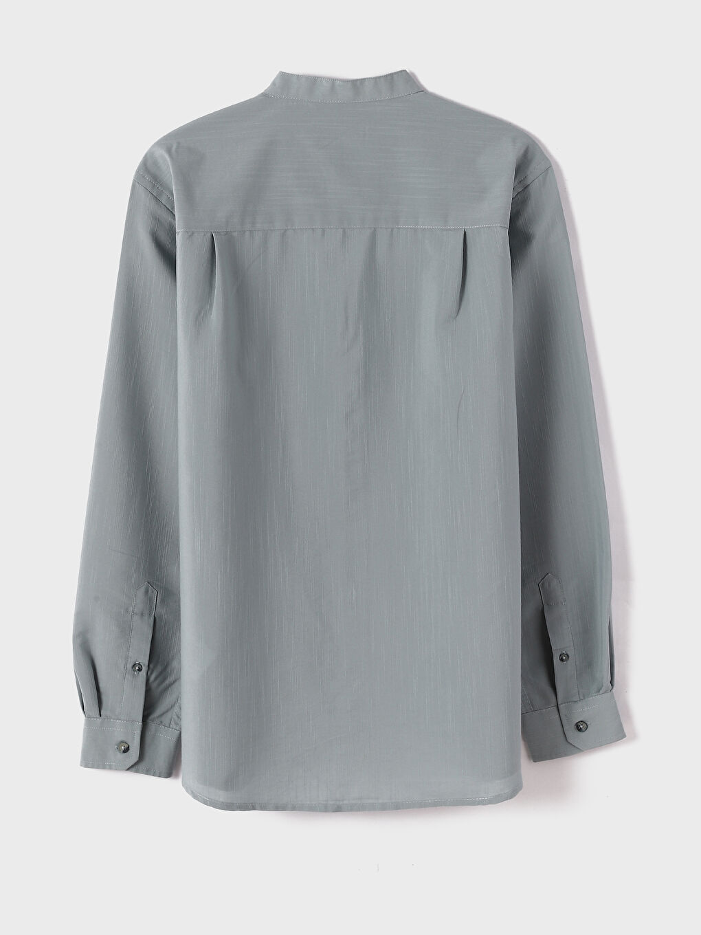 قميص كم طويل ياقة مندرين عادي للرجال-3