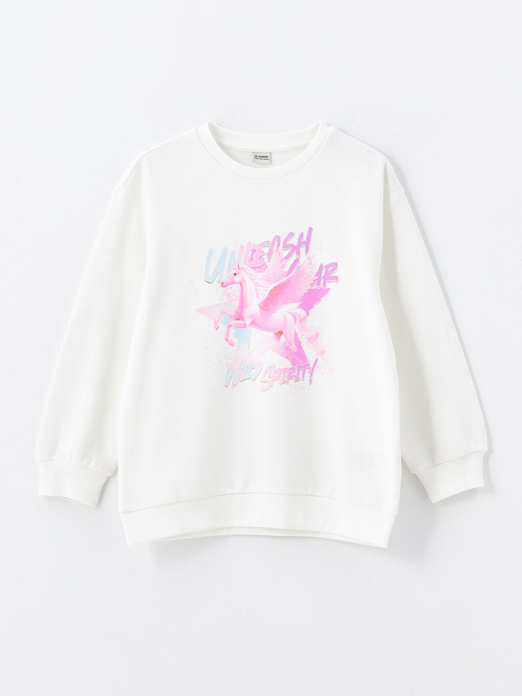 LCW Kids Crew Neck Girl's Thick Sweatshirt -W4AV50Z4-R9J