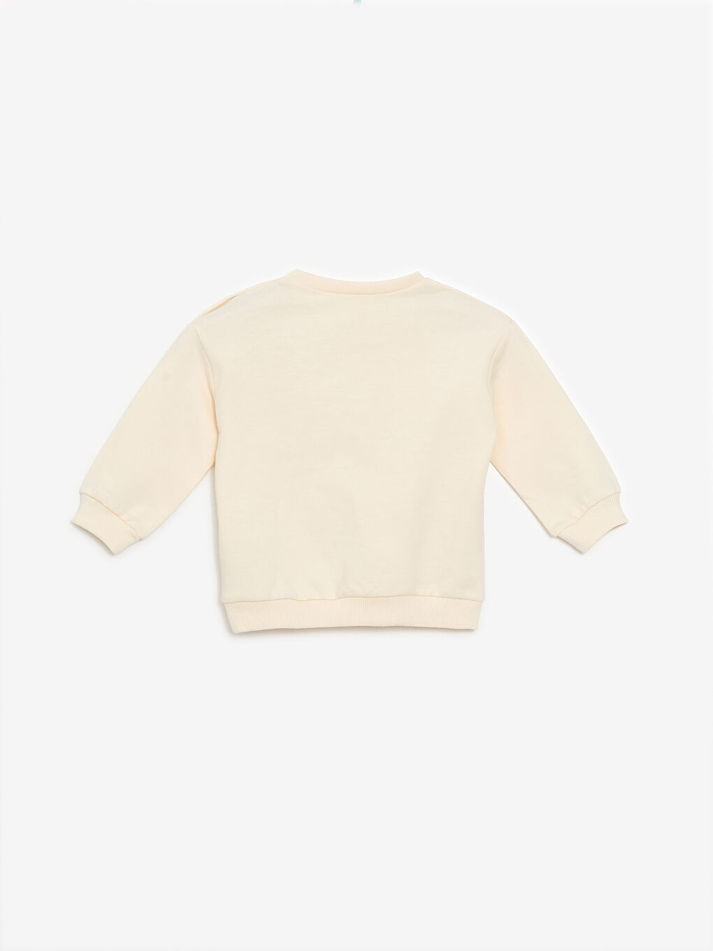 LCW baby Krem Rengi Bisiklet Yaka Baskılı Kız Bebek Sweatshirt ve Eşofman Alt 2'li Takım - 4