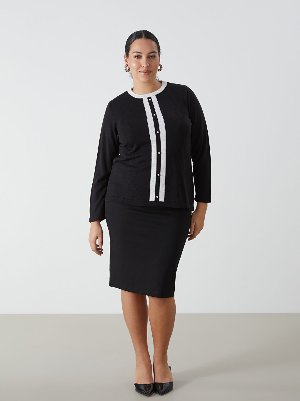 Siyah Dar Fit Kadın Etek-1