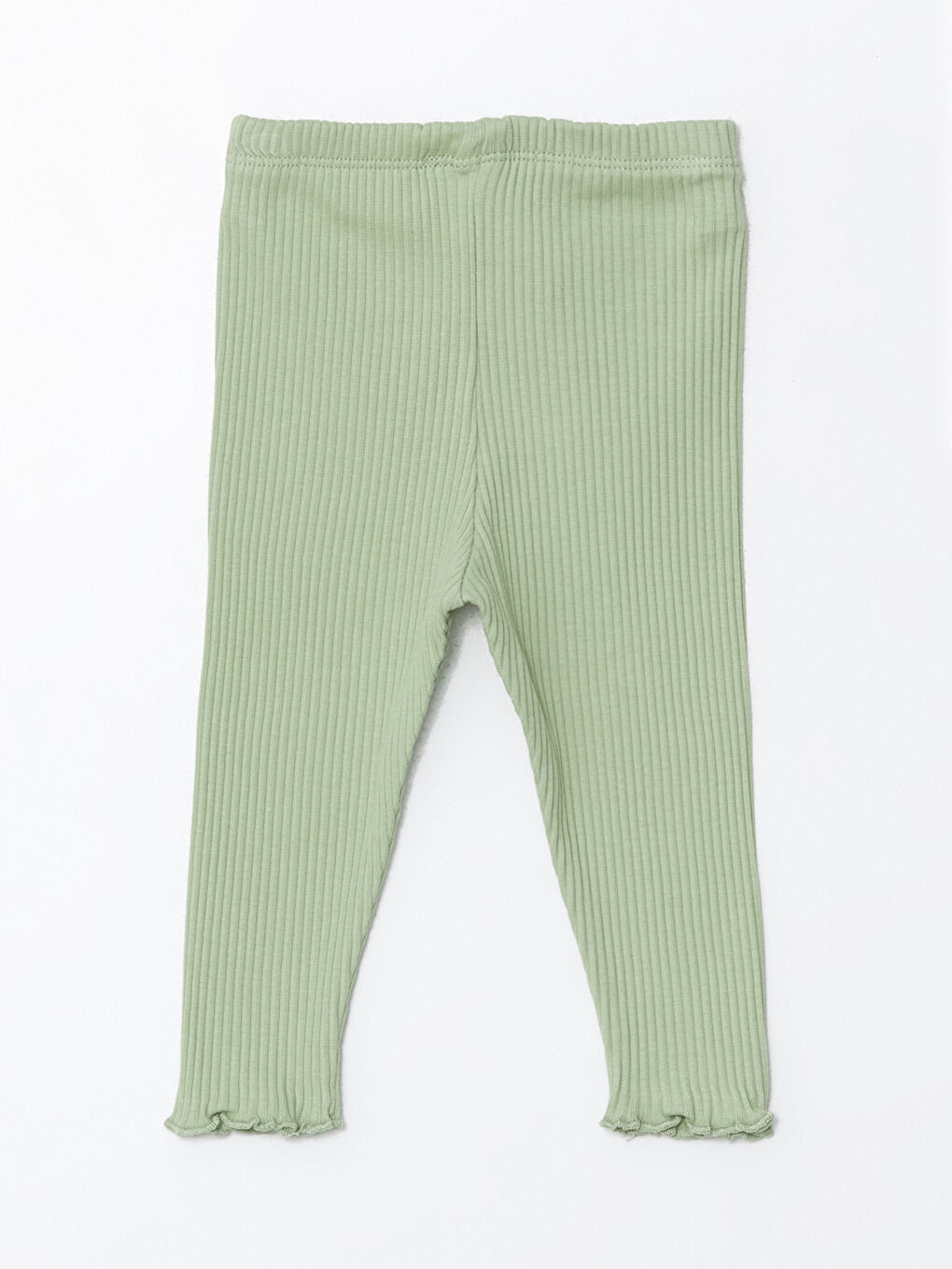 Yeşil Beli Lastikli Kız Bebek Tayt-1