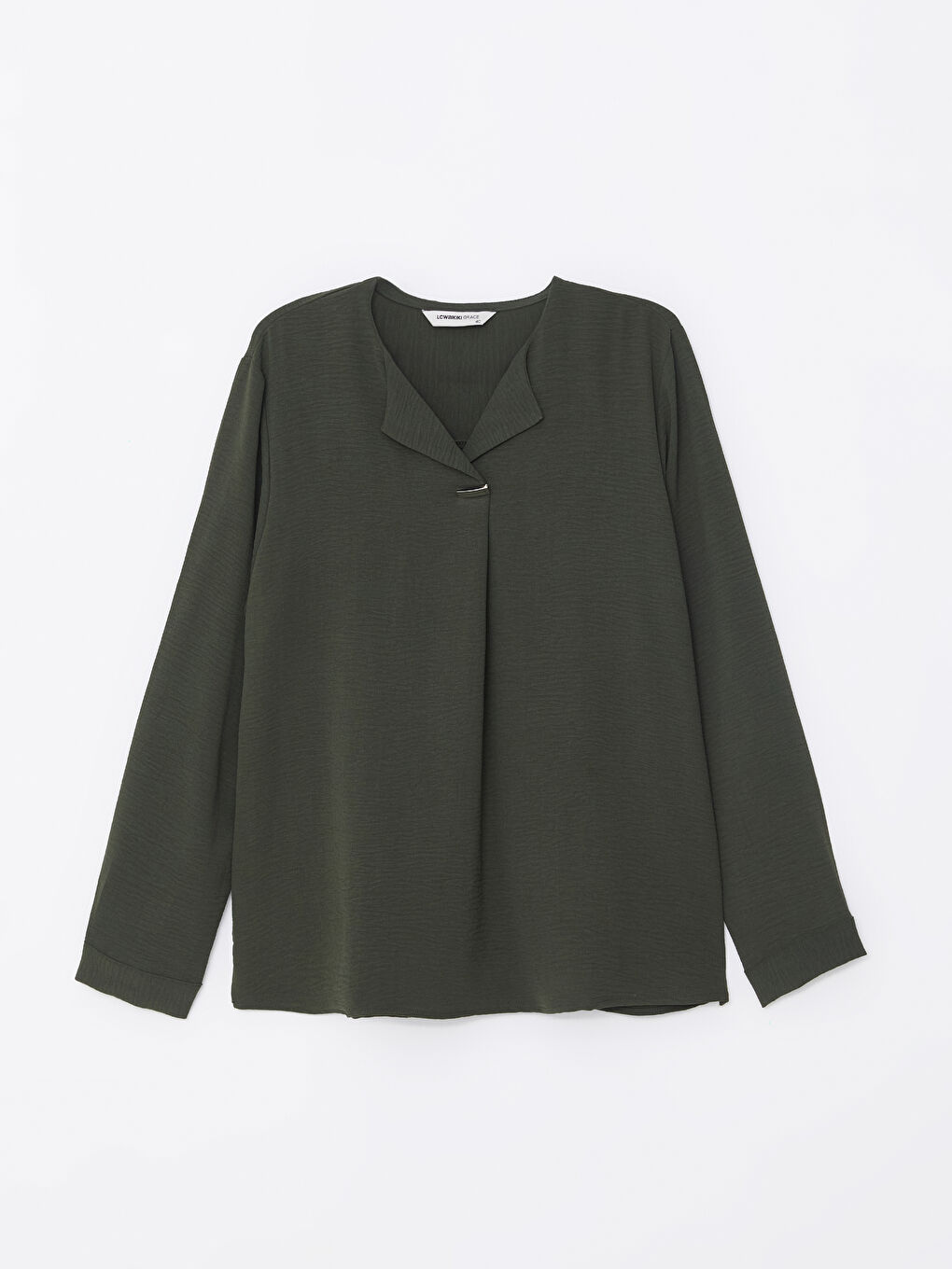 LCW Grace Notch Neck Women's Blouse -W4BA01Z8-HDG