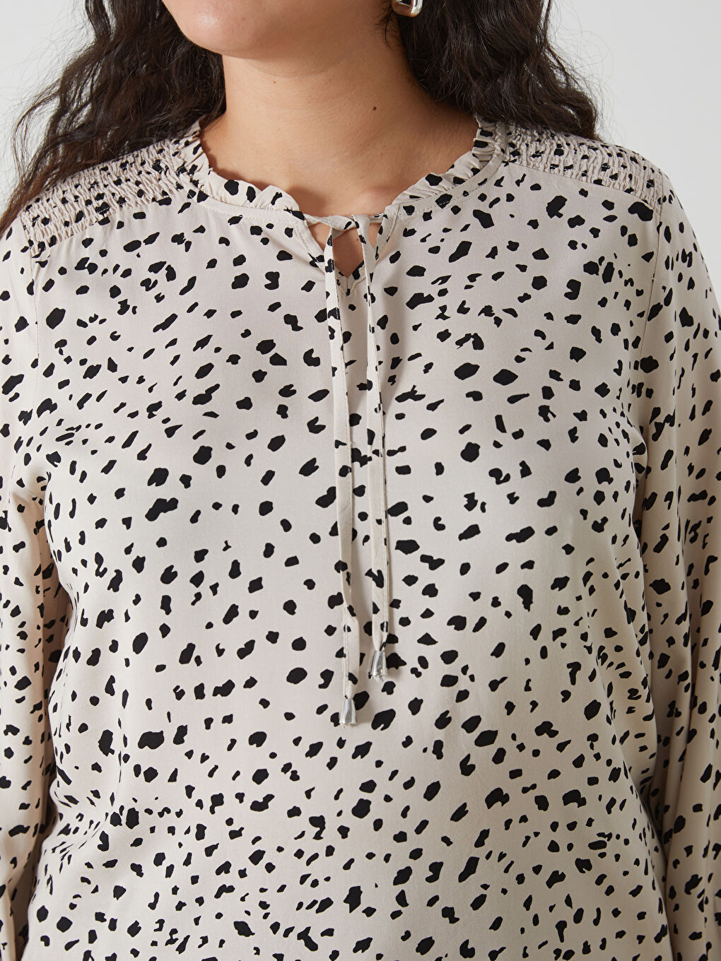 LCW Grace Notch Neck Patterned Women's Blouse -W4BA02Z8-LQB