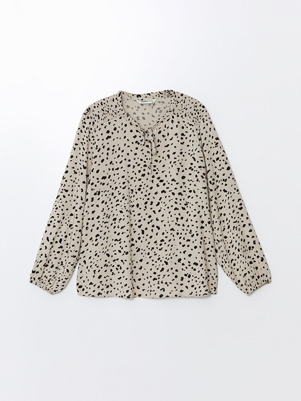 LCW Grace Notch Neck Patterned Women's Blouse -W4BA02Z8-LQB