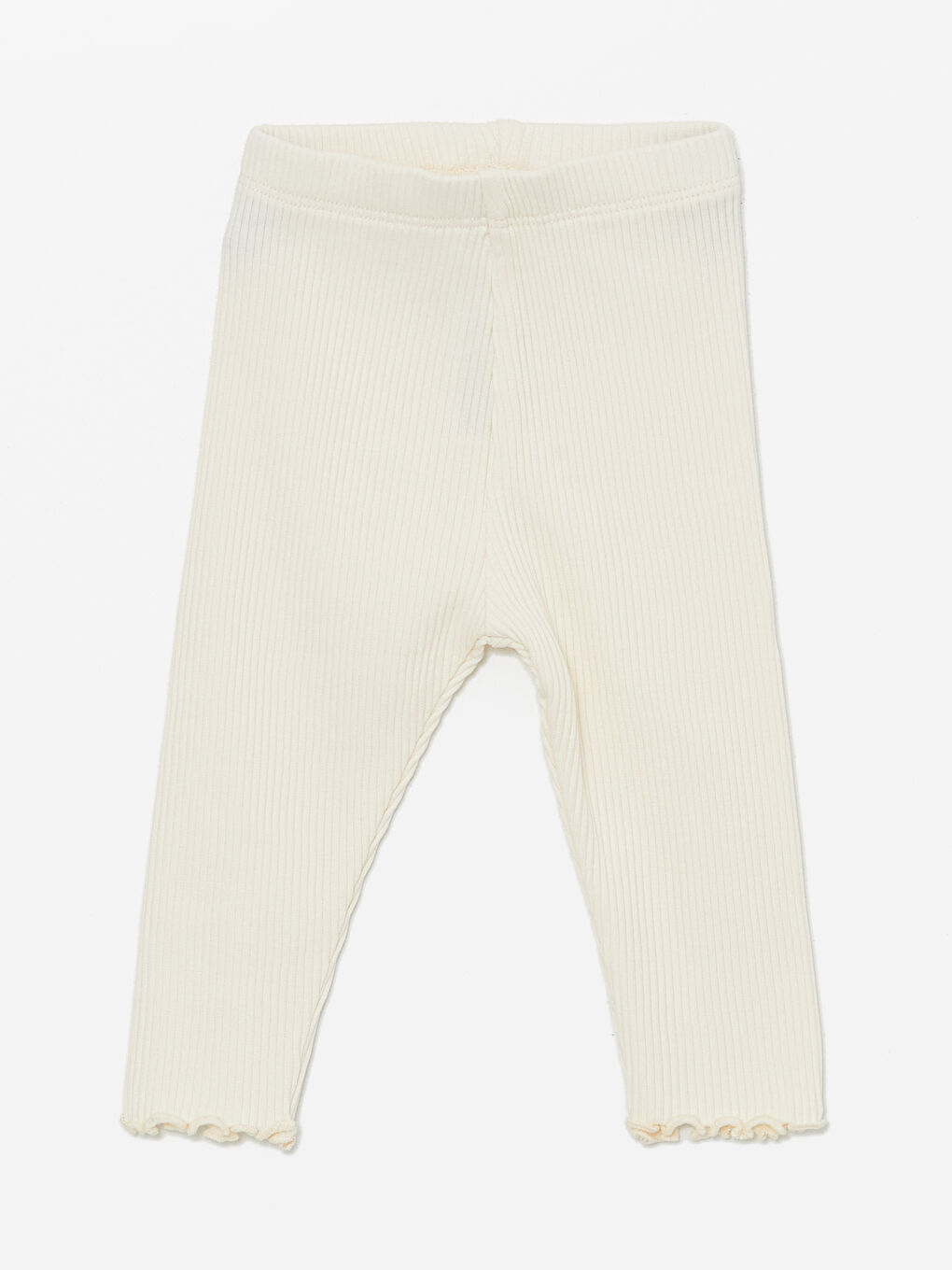 Ekru Beli Lastikli Kız Bebek Tayt