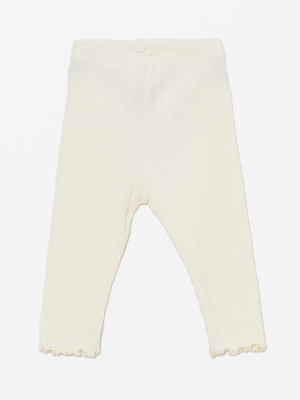 Ekru Beli Lastikli Kız Bebek Tayt-1