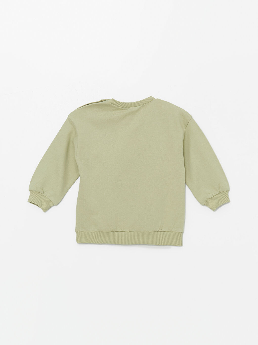 Yeşil Bisiklet Yaka Baskılı Kız Bebek Sweatshirt-1