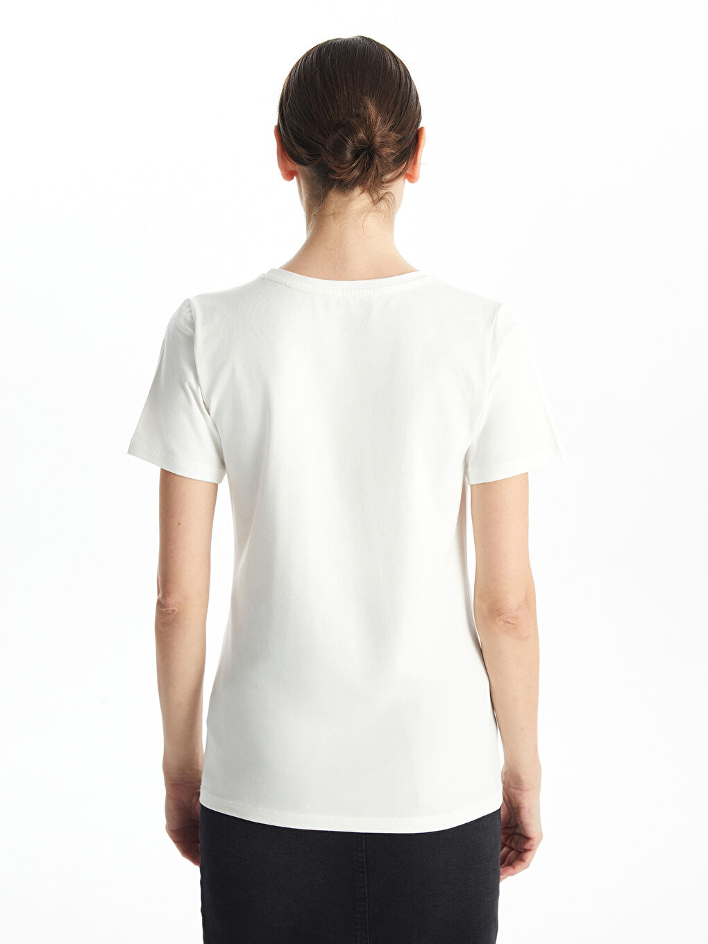 Crew Neck Short Sleeve Women's T-Shirt-3