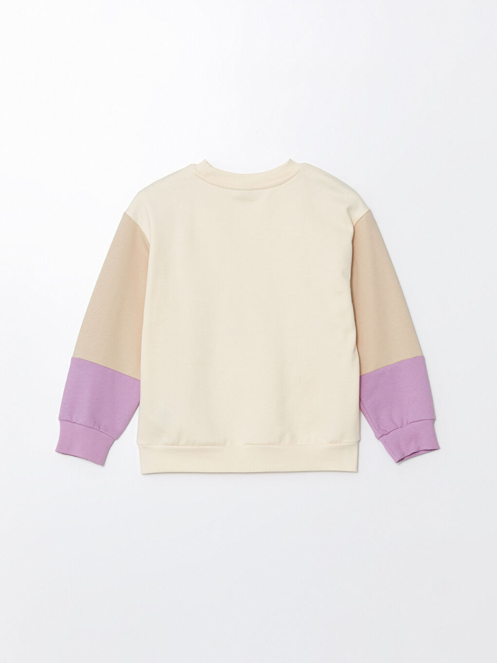 LCW Kids Uçuk Bej Bisiklet Yaka Kız Çocuk Kalın Sweatshirt - 2