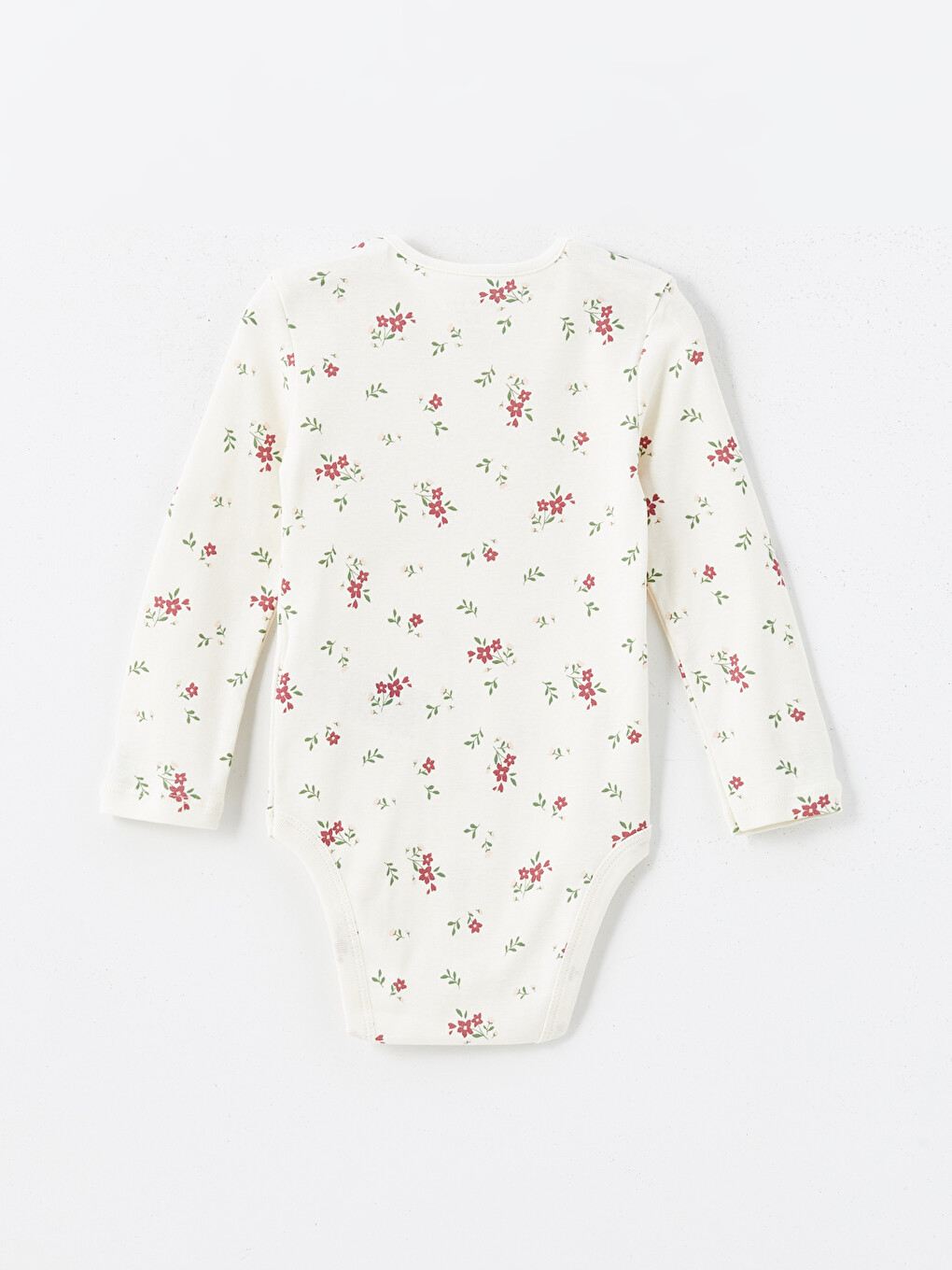 Ekru Bisiklet Yaka Kız Bebek Çıtçıtlı Body-1