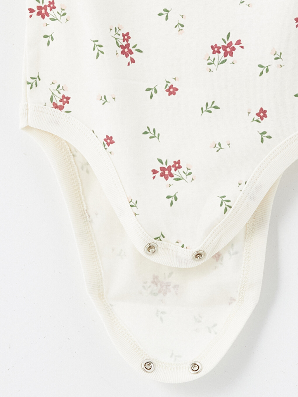 Ekru Bisiklet Yaka Kız Bebek Çıtçıtlı Body-3