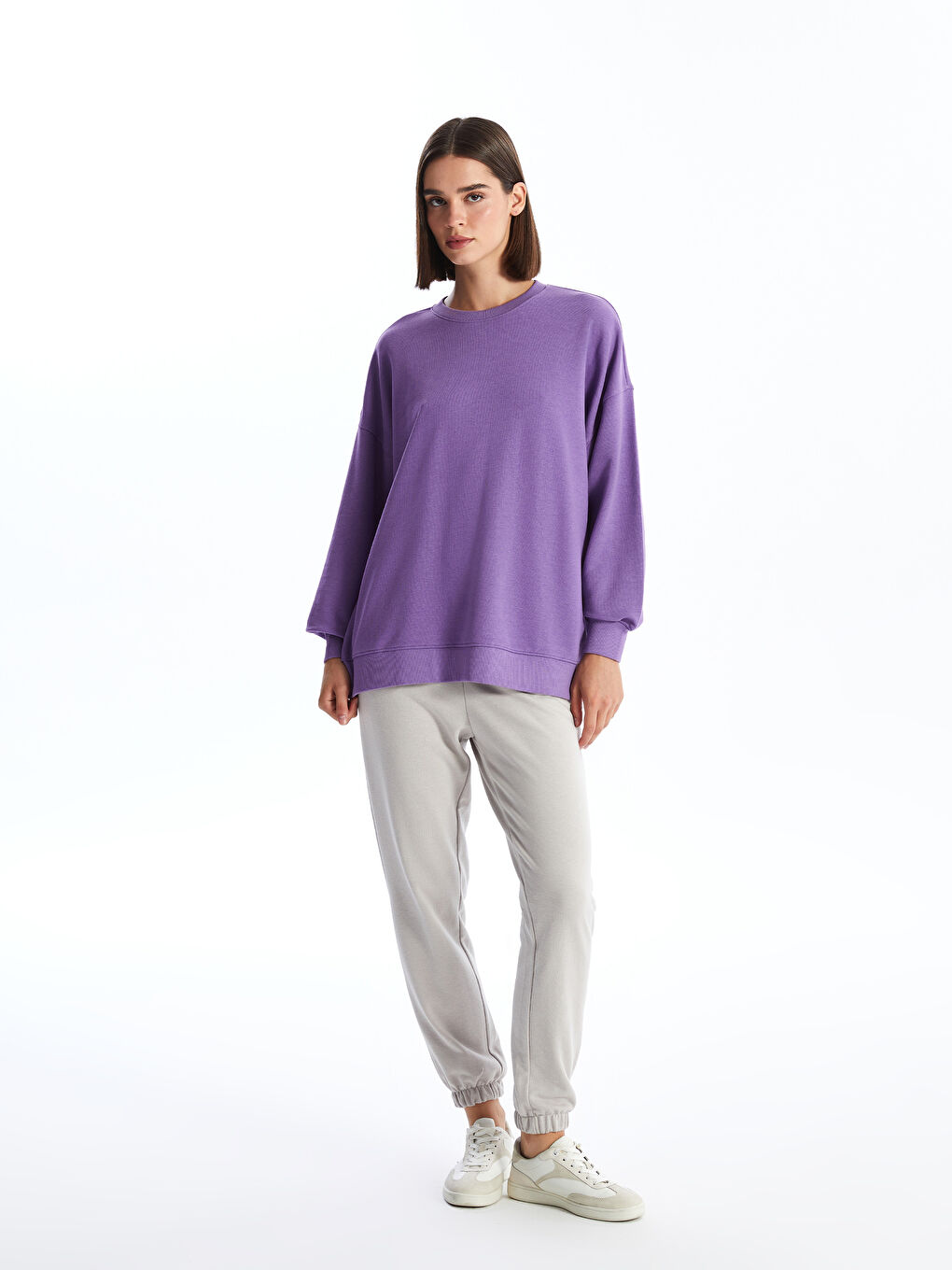 LCW Vision Crew Neck Oversize Women's Sweatshirt -W4BC93Z8-GZJ
