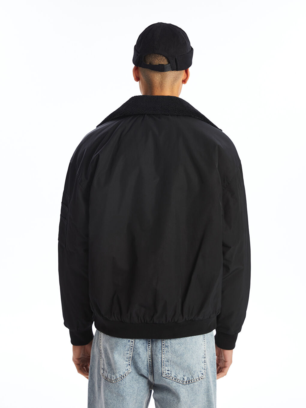 Relaxed Fit Collared Neck Men's Coat-2