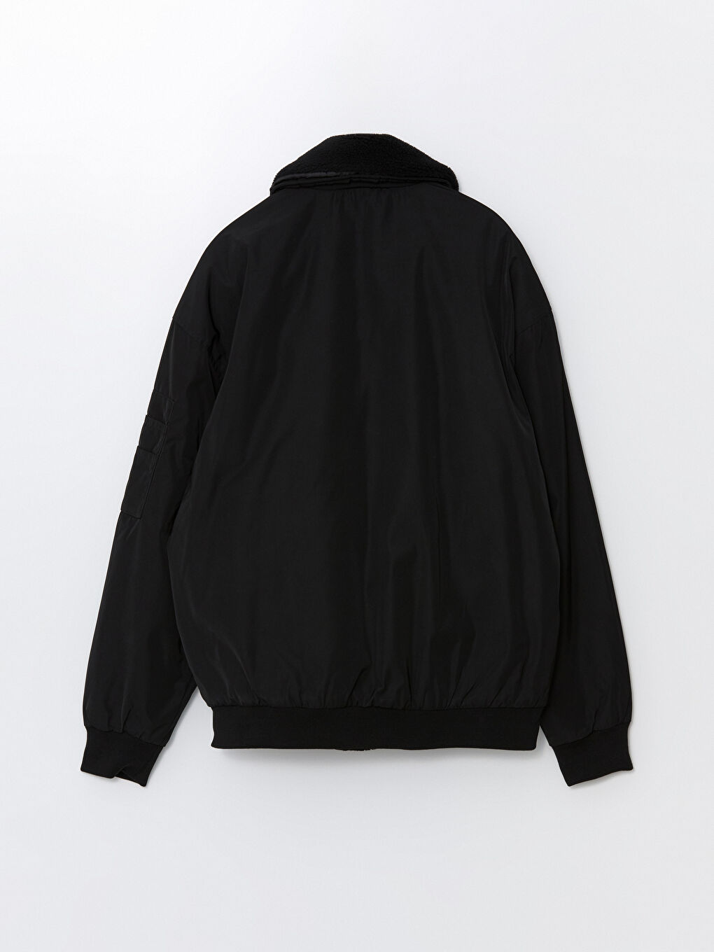 Relaxed Fit Collared Neck Men's Coat-5