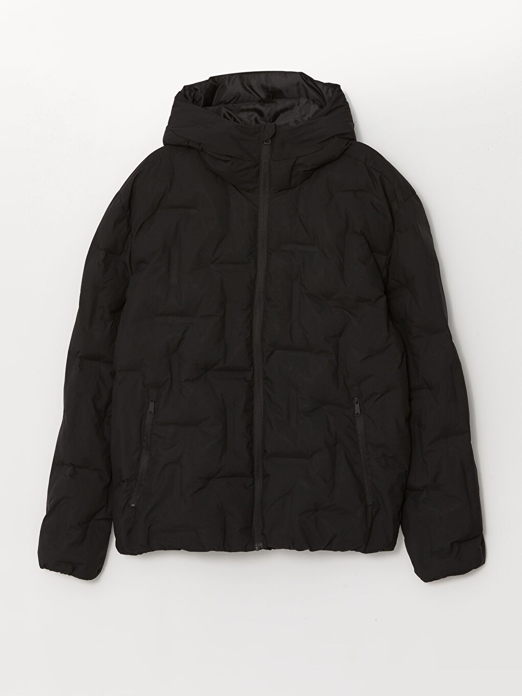 Standart Kalıp Kapüşonlu Erkek Şişme Mont-5