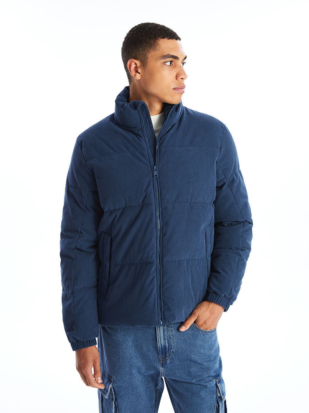 XSIDE Standard Fit Funnel Neck Men's Puffer Coat - W4BD55Z8-R4M