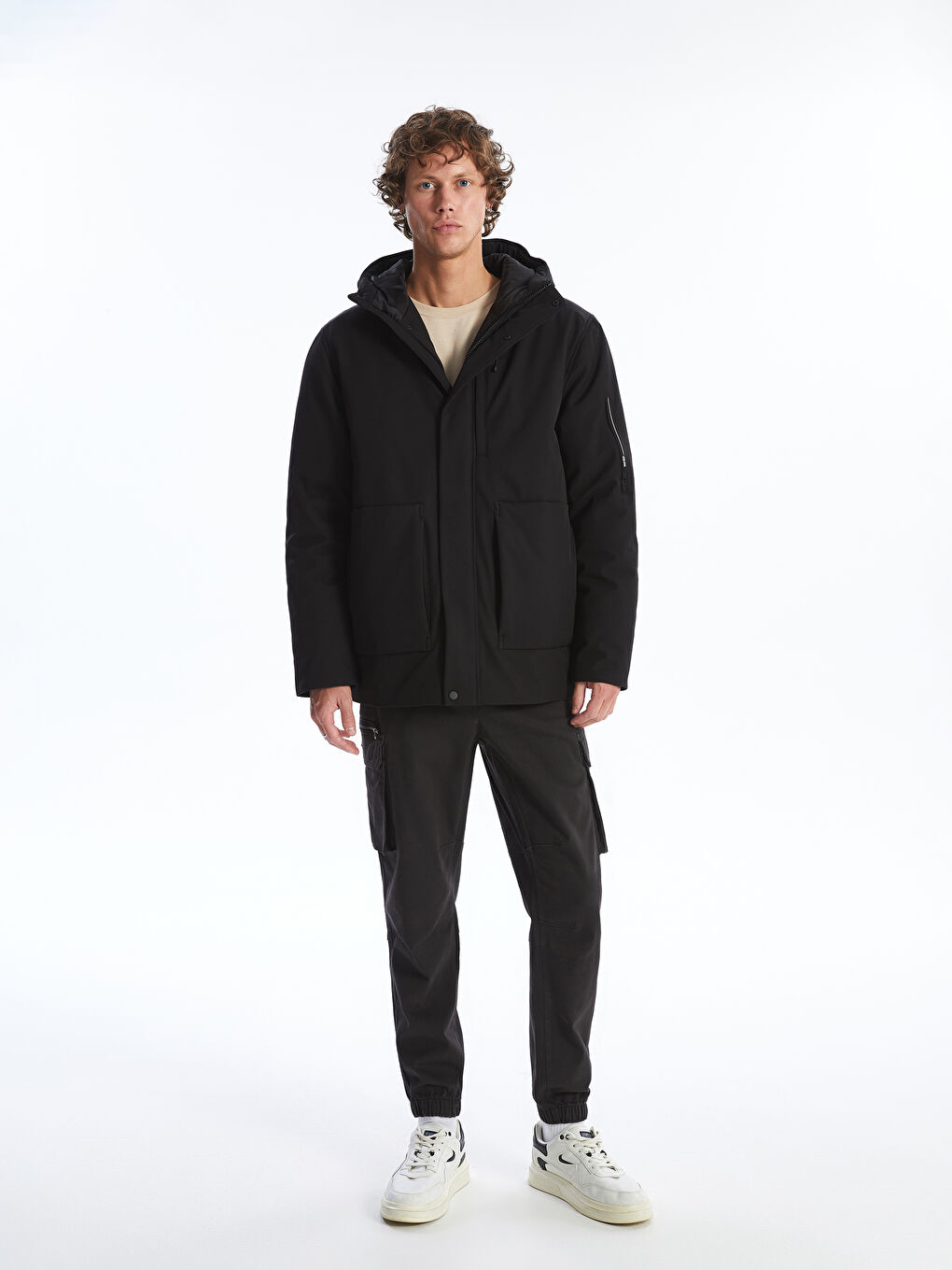 Standard Fit Hooded Men's Coat-1