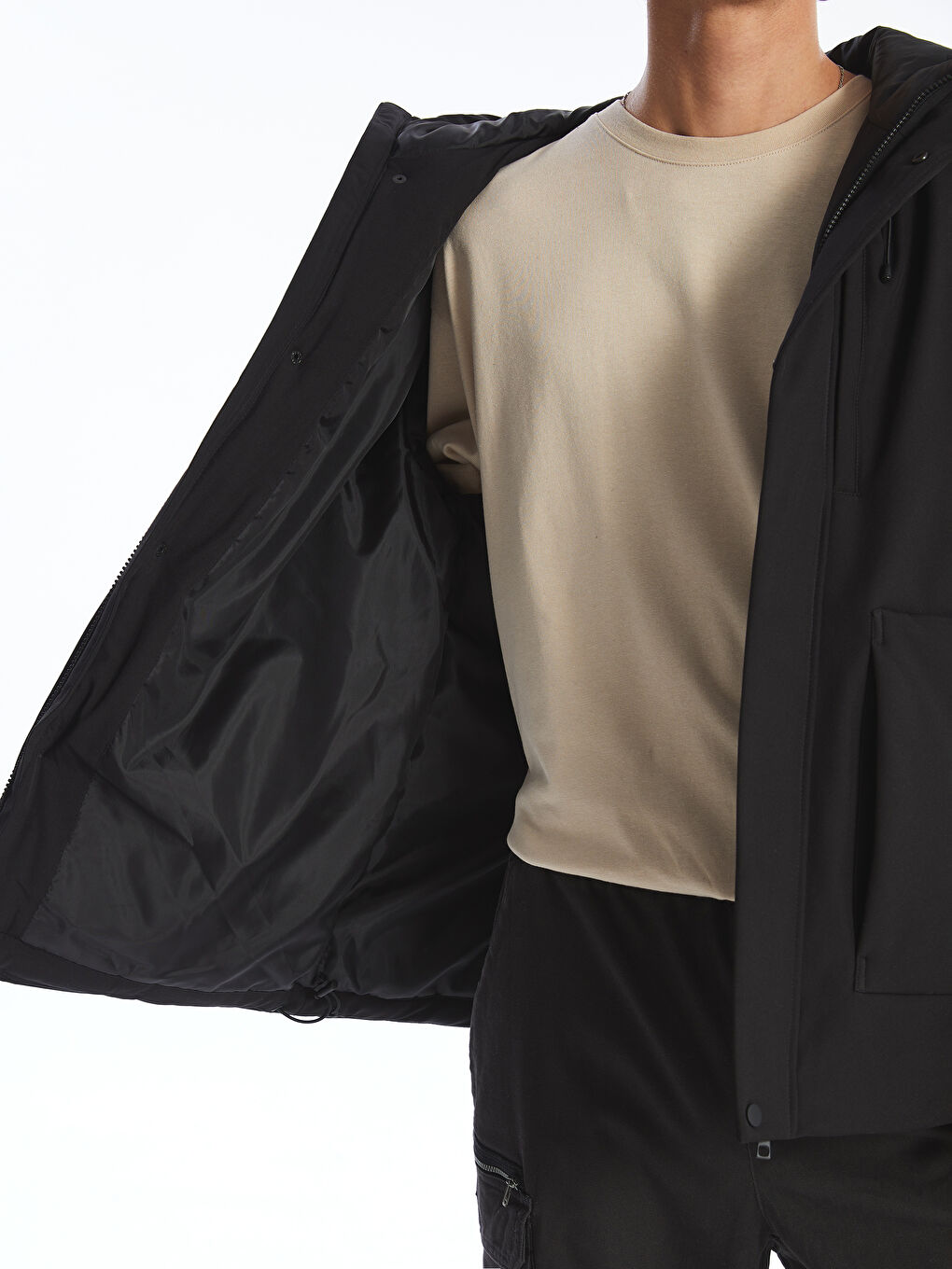 Standard Fit Hooded Men's Coat-3