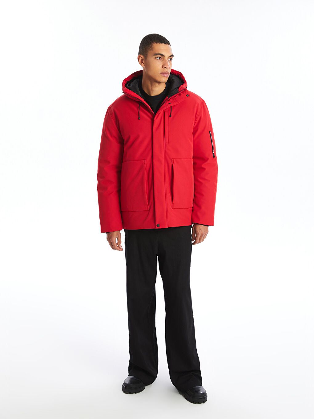 Standard Fit Hooded Men's Coat-1