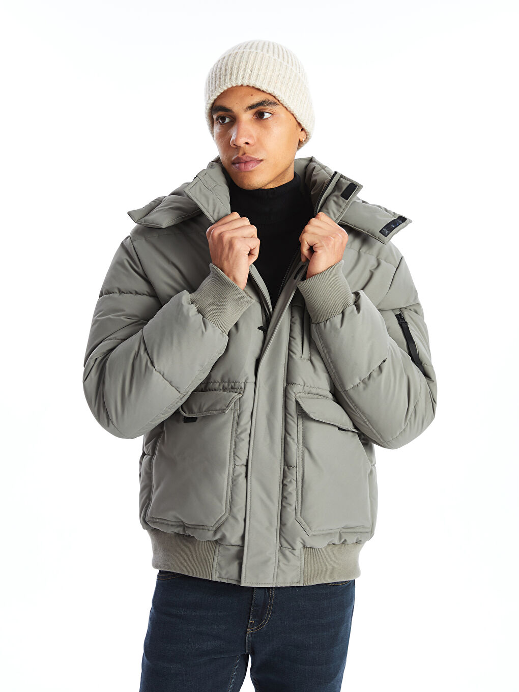XSIDE Standard Fit Hooded Men's Puffer Coat -W4BD69Z8-YJ1