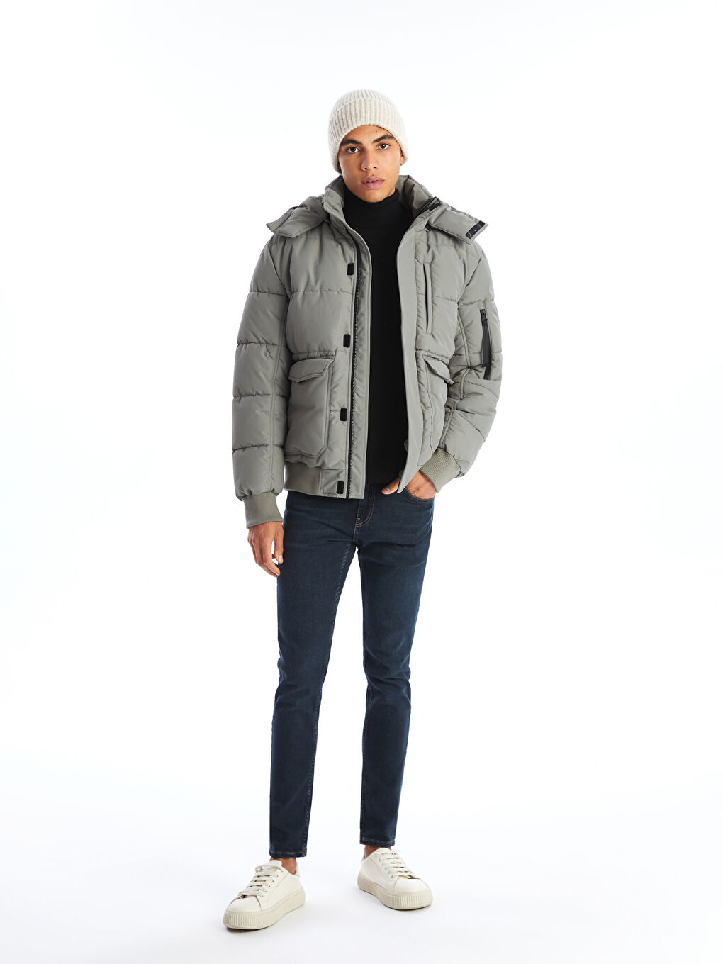 XSIDE Standard Fit Hooded Men's Puffer Coat -W4BD69Z8-YJ1