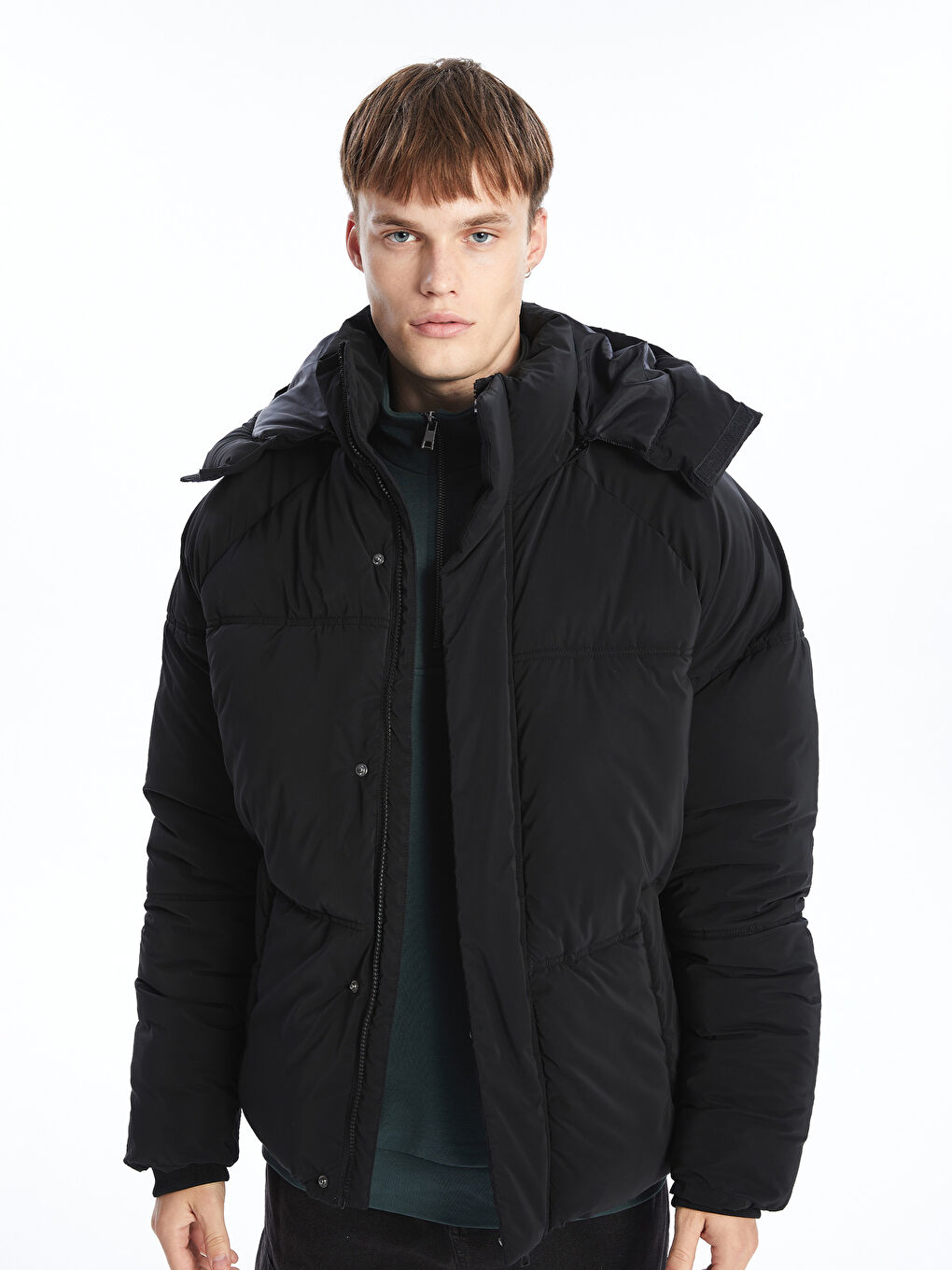 XSIDE Relaxed Fit Hooded Men's Puffer Coat -W4BD73Z8-CVL