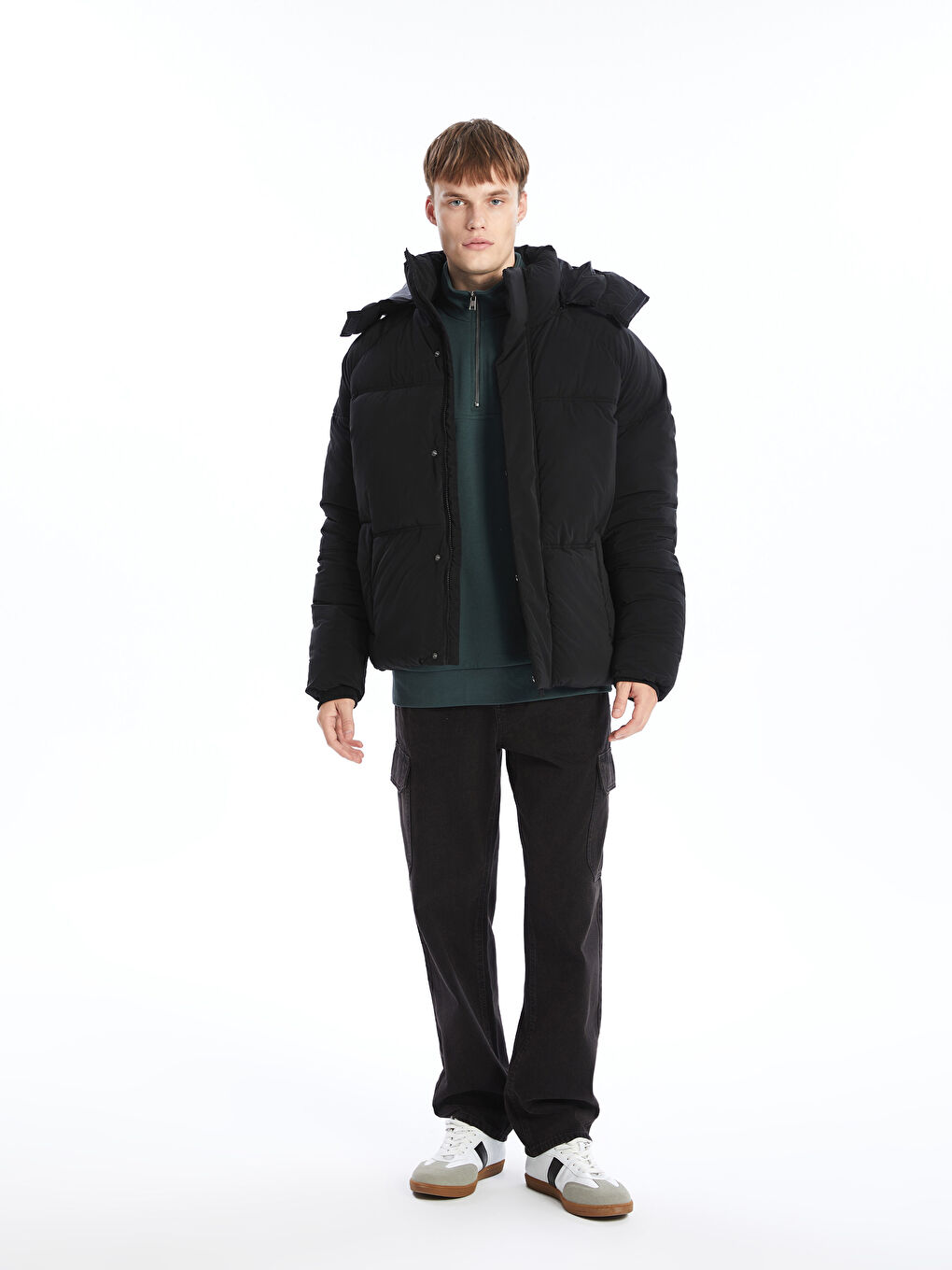 XSIDE Relaxed Fit Hooded Men's Puffer Coat -W4BD73Z8-CVL