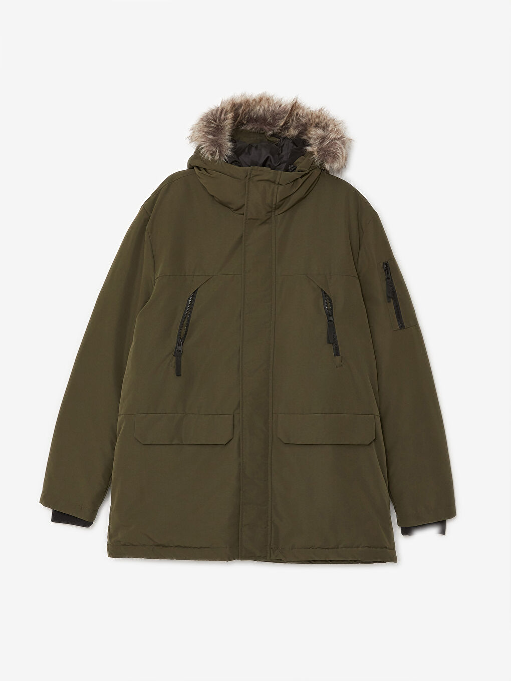 LCW Casual Haki Standart Kalıp Kapüşonlu Erkek Parka - 6