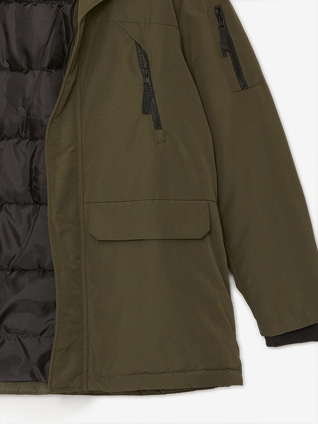 LCW Casual Haki Standart Kalıp Kapüşonlu Erkek Parka - 8