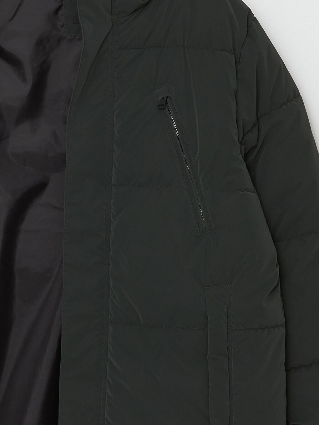 Yeşil Standart Kalıp Kapüşonlu Erkek Parka-7