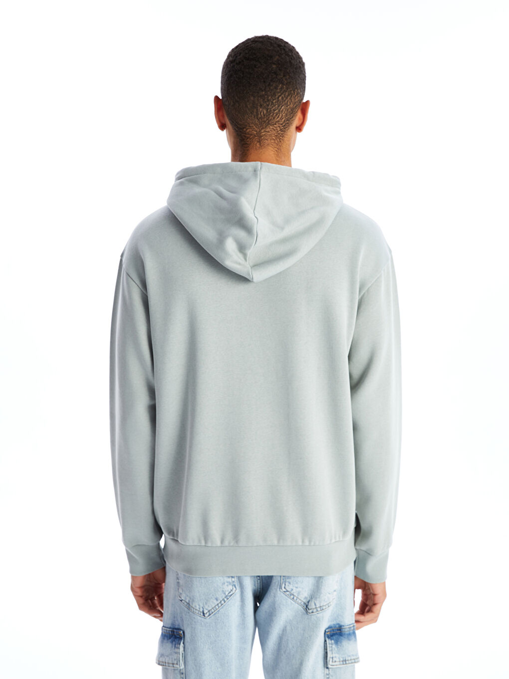 LCW Casual Mat Yeşil Uzun Kollu Erkek Hoodie - 3