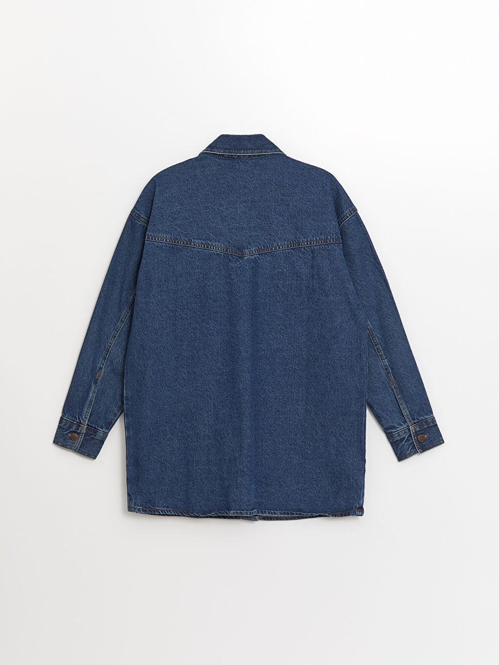 LC Waikiki Shirt Collar Oversize Women's Denim Jacket -W4BE34Z8-309
