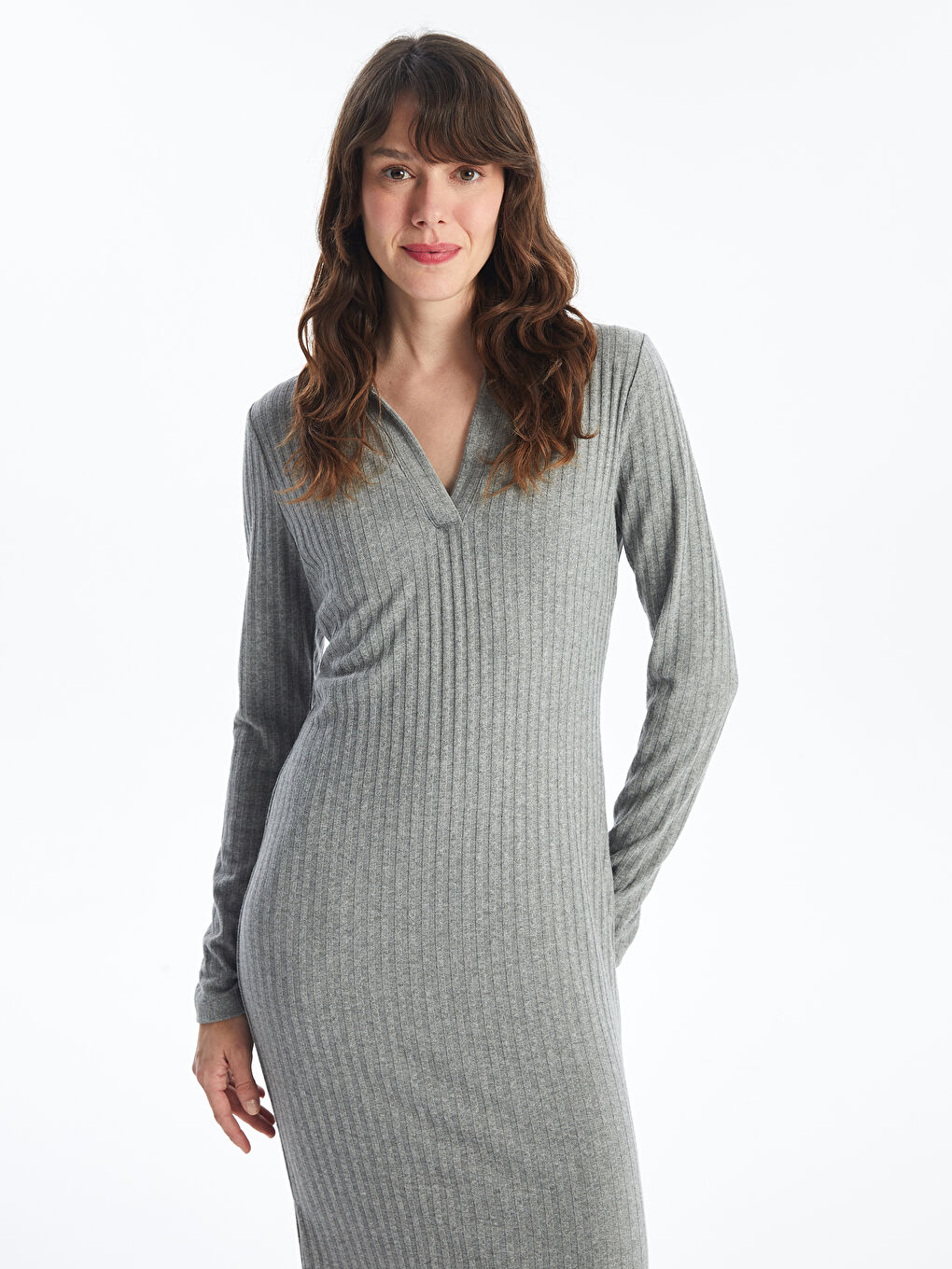 LCW Vision Polo Neck Women's Bodycon Dress -W4BE77Z8-JMD