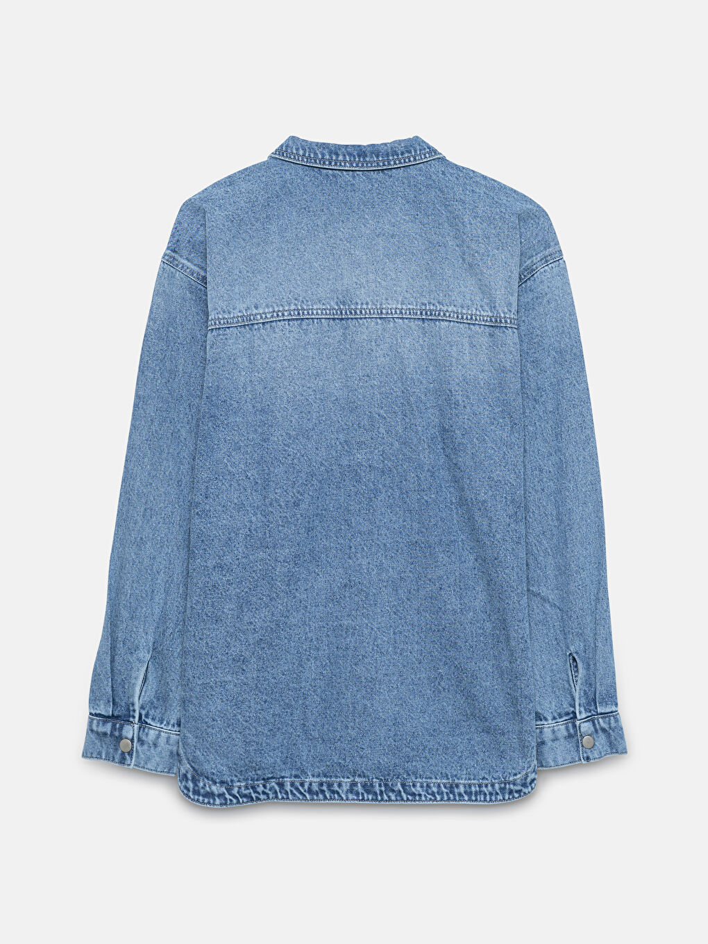 LCW Vision Plain Long Sleeve Women's Denim Shirt - W4BE79Z8-JVU