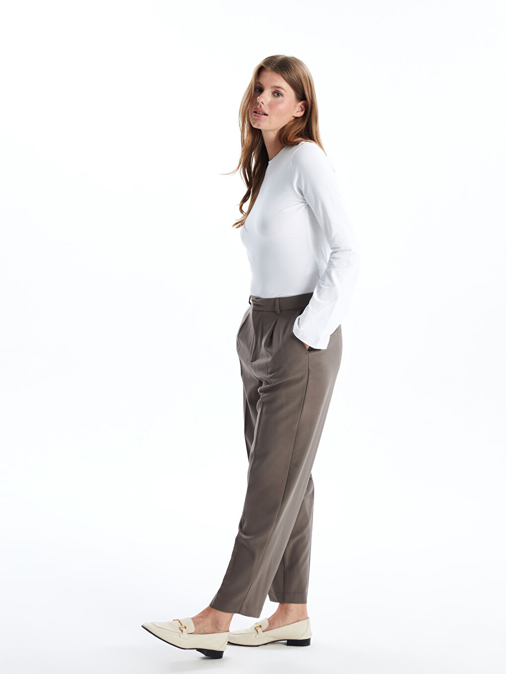 LCW Vision Loose Fit Women's Trousers -W4BE94Z8-JKW