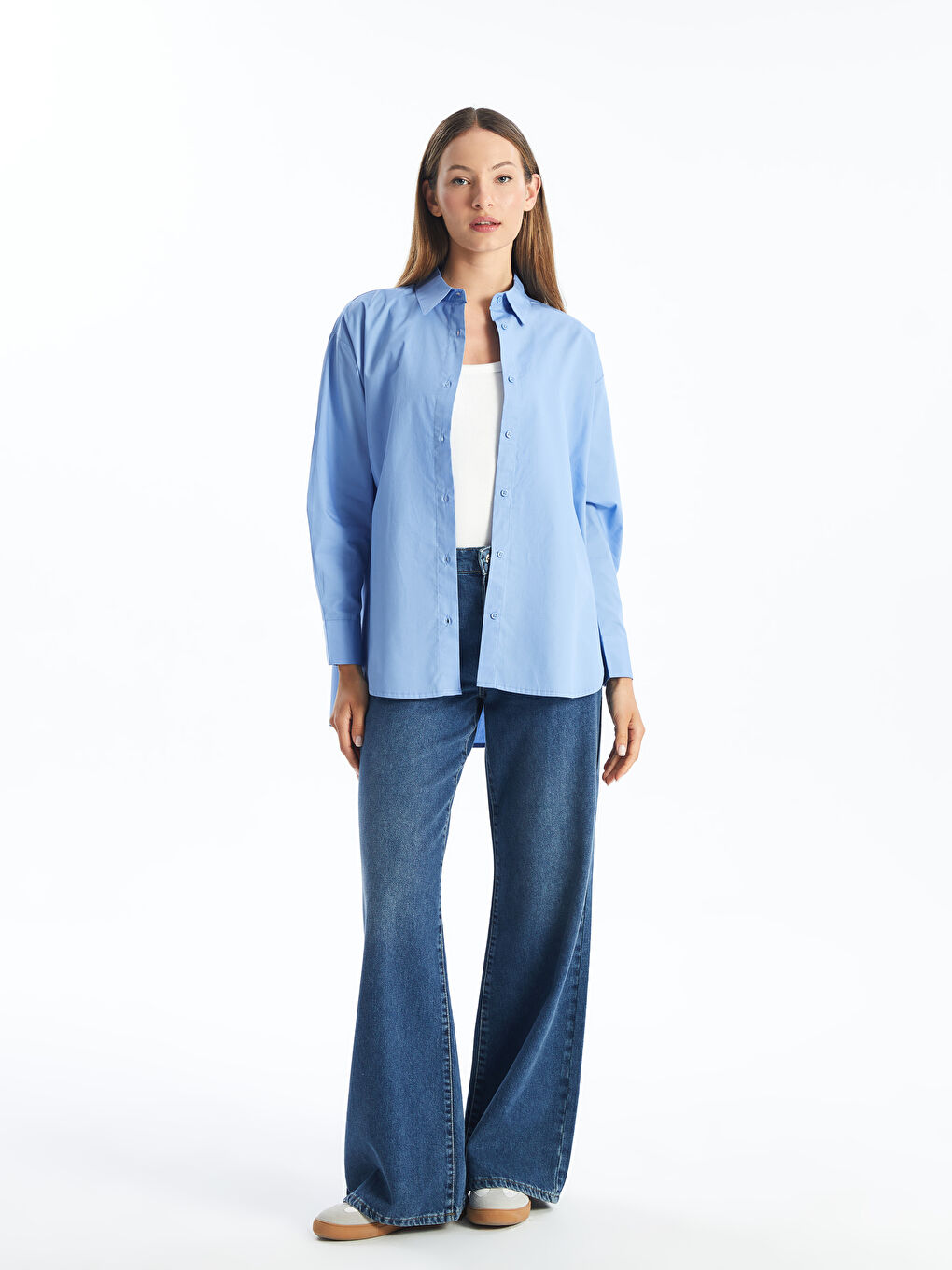 LCW Vision Oversize Poplin Women's Shirt -W4BF33Z8-QZB