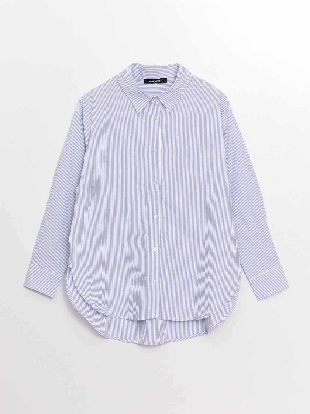 Striped Oversize Poplin Women's Shirt -W4BF47Z8-LEN