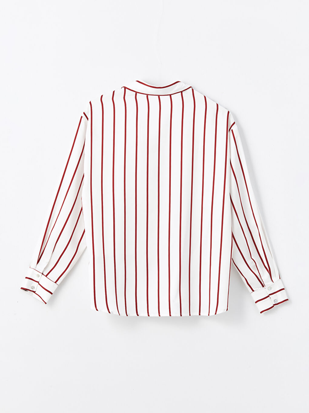 LCW Vision Striped Long Sleeve Oversize Satin Women's Shirt -W4BF48Z8-LJF