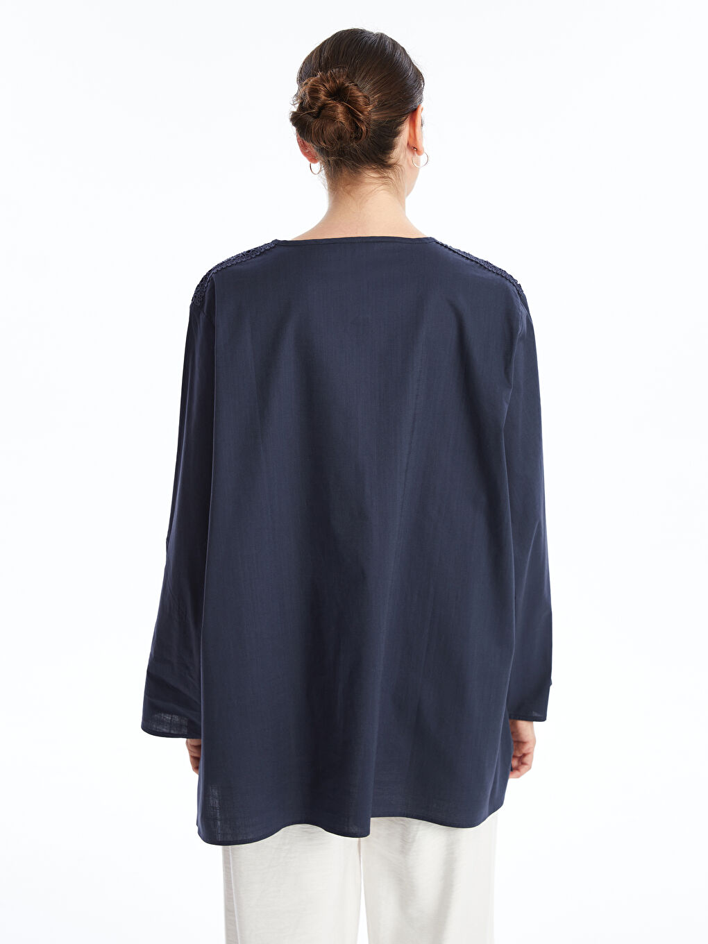 LCW Grace Notch Neck Embroidered Women's Blouse -W4BG19Z8-HG0