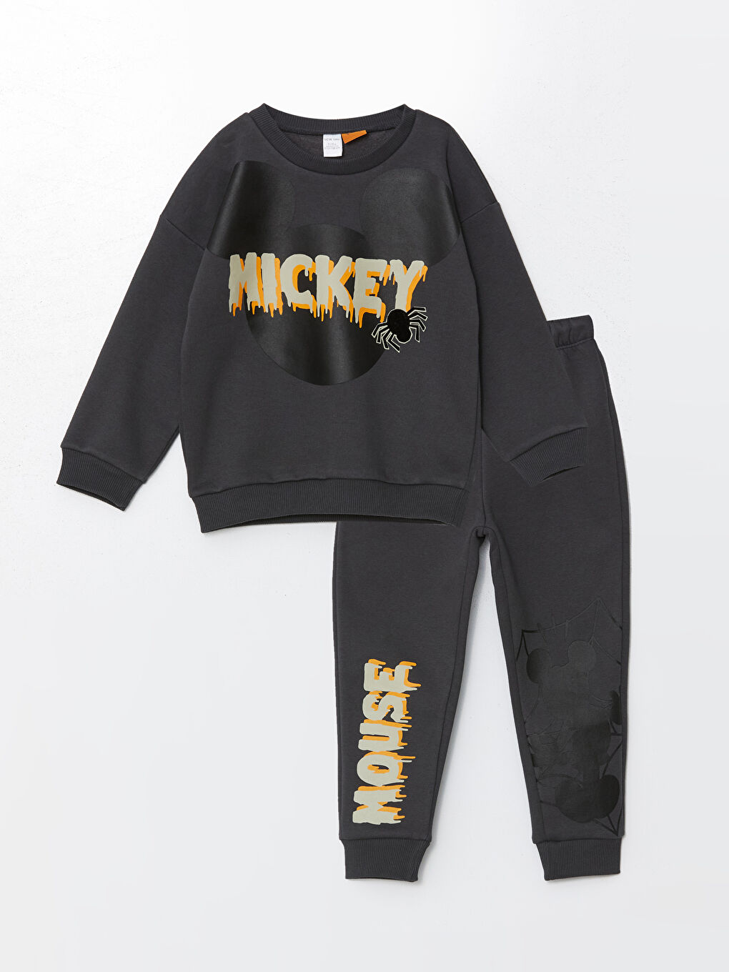 LCW Kids Crew Neck Long Sleeve Mickey Mouse Printed Boys' Sweatshirt and Sweatpants 2 Pack Set -W4BG37Z1-R4W