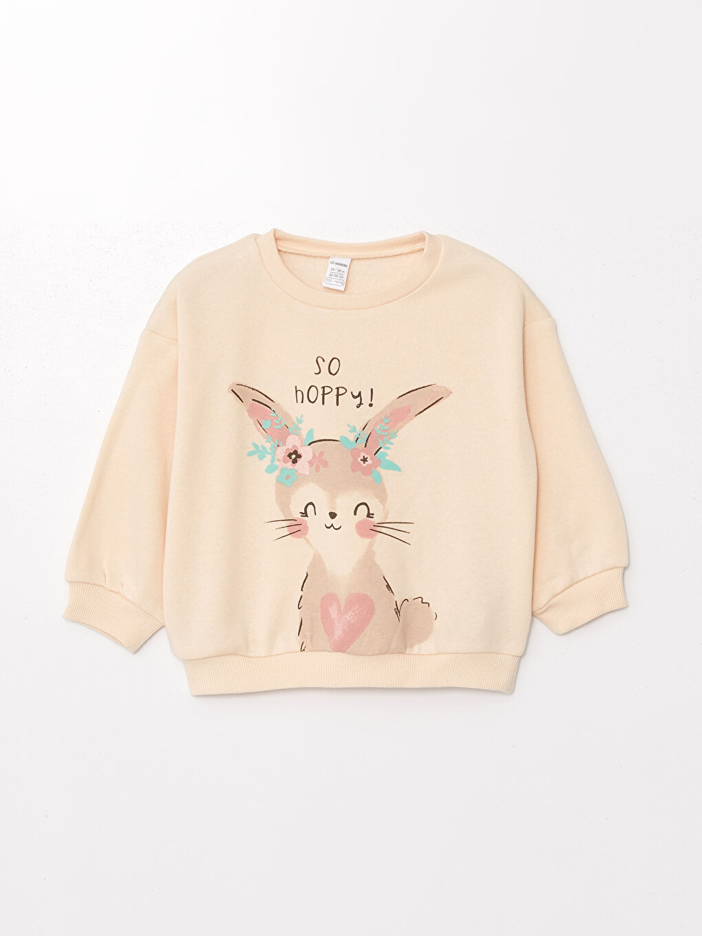 Crew Neck Thick Printed Girls' Sweatshirt