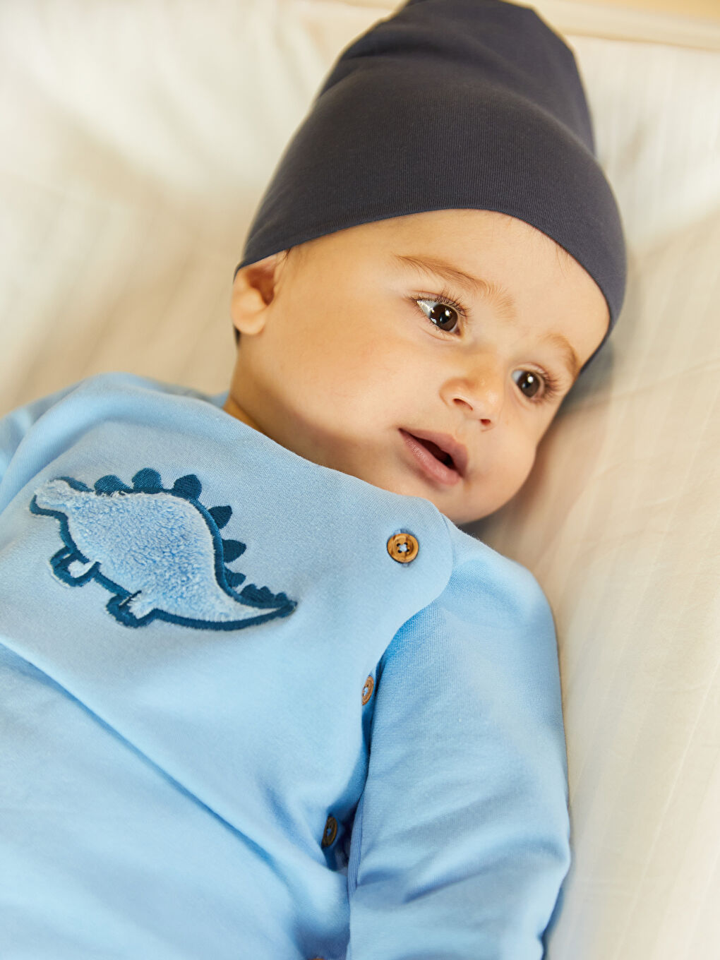 Crew Neck Printed Baby Boys' Cardigan and Pants 2 Pack Set