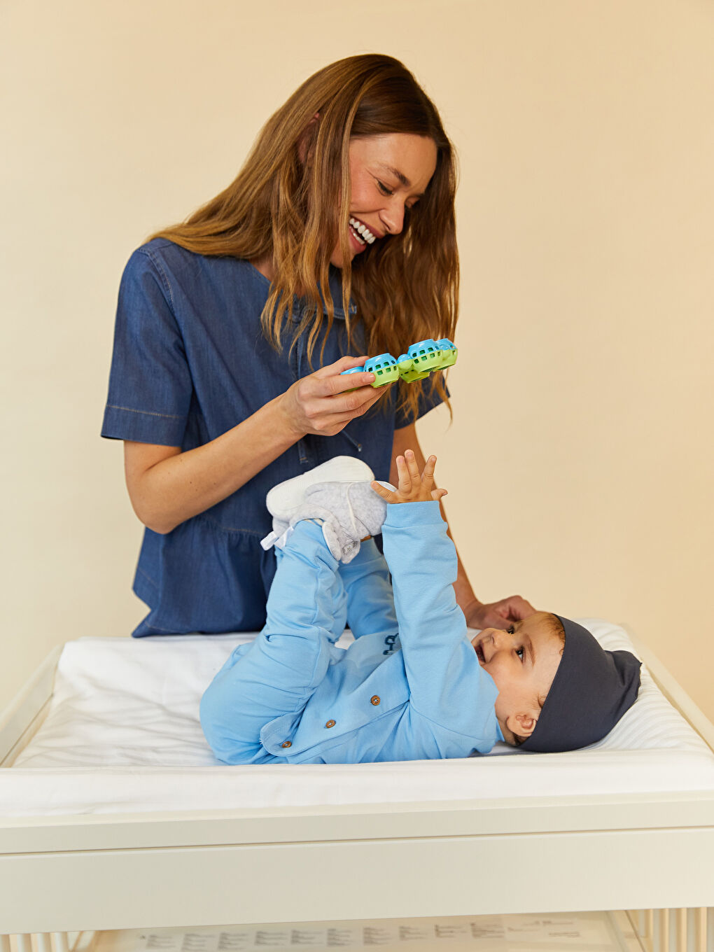 Crew Neck Printed Baby Boys' Cardigan and Pants 2 Pack Set-2