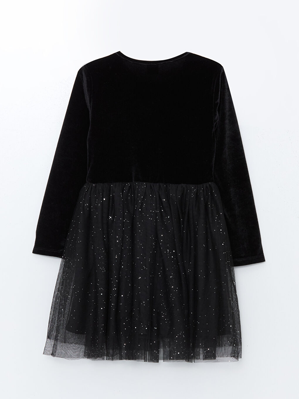 LCW Kids Crew Neck Velvet Girls' Dress -W4BH17Z4-CVL